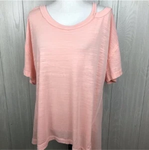 We The Free Single Cold Shoulder Short Sleeve High Low Hem Top Pink Size Medium - Bild 1 von 6