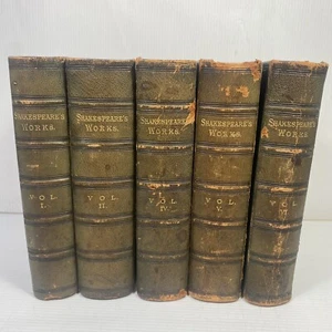 The Dramatic Works of William Shakespeare Hardcover 1876 Vol 1, 2, 4, 5, 6 - Picture 1 of 24