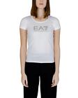 Ea7 Women's  Printed Short Sleeve T-Shirt In White