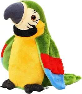 9'' Talking Parrot Plush Toy Interactive Wings Record Gift Boys Girls - Picture 1 of 7