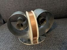 Vintage Art Deco Spiral Coil Book Holder Mid Century Industrial Double Bookend