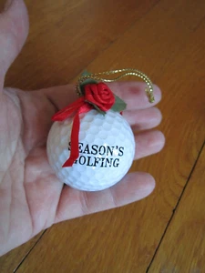 Christmas Ornament Real Golf Ball 'Seasons Golfing" Golfer Golfing Decoration - Picture 1 of 10