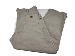 Carhartt Pants Mens 44/32 Loose Fit Tan Cargo Carpenter Canvas Workwear B151 TAN - Picture 1 of 8