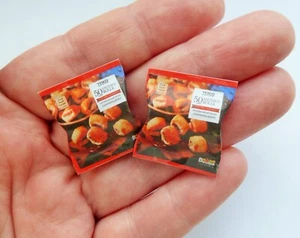 DOLLS HOUSE MINIATURE FOOD 1:12 * 2 X BAGS OF PARTY SAUSAGE ROLLS * COMBINED P+P - Picture 1 of 3