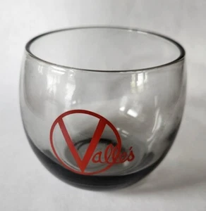 Vintage Valle's Steakhouse rund Rauchglas Felsen Glas Kreis V Logo - Bild 1 von 3