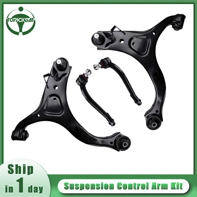 4Pcs Set of Control Arms Ball Joint TieRod Kit For 2007-2012 Hyundai Santa Fe - Image 1 of 4