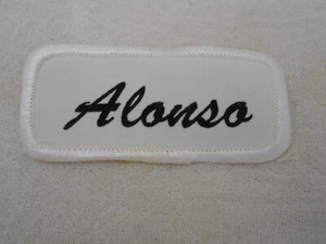 ALONSO GEBRAUCHT SIEBDRUCK VINTAGE AUFNÄHEN NAME PATCH ETIKETTEN VERSCHIEDENE FARBEN - Bild 1 von 4