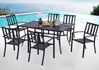 7 Piece Patio Metal Dining Set Outdoor Bistro Table Chairs Dining Set Furniture