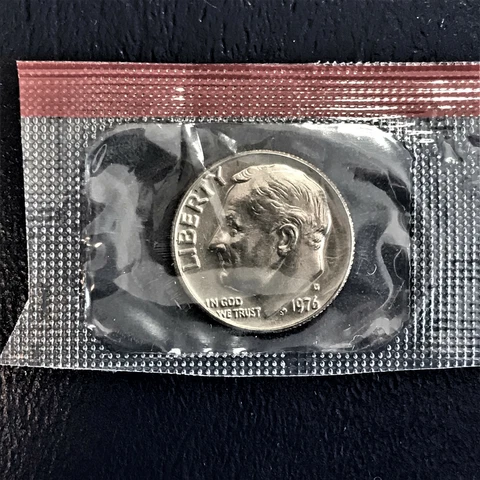 1976 D BU Roosevelt Dime Brilliant Uncirculated from Orig Mint Set in Cello BU Cover