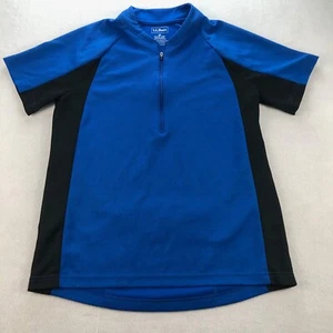 L.L. Bean Shirt Mens Medium Blue 1/2 Zip Pullover Short Sleeve Activewear - Picture 1 of 11