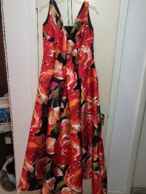 Floral Sleeveless Long Formal Dress with pockets and pleats - Image 1 of 4
