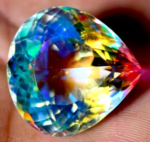 Large 241.65 Ct. Mystic Topaz Pear Cut Faceted Loose Gemstone Gift For women - Picture 1 of 7
