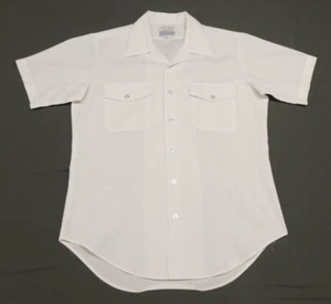 US Navy Kleid Shirt 16 ML Damen Enlisted weiß P/C kurz halbarm Oberteil 1994 - Bild 1 von 4