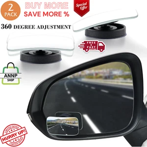 Blind Spot Car Mirror, Rectangular HD Glass Frameless Convex Side Mirror Blind - Picture 1 of 24