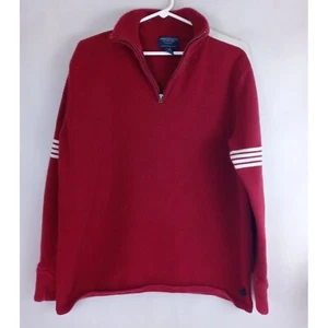 Vintage American Eagle Men's Red With White Striped Sleeves Sweater Size Large - Picture 1 of 6