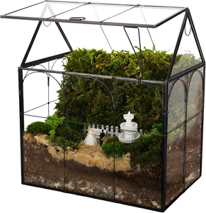 Handmade Large Glass Plant Terrarium with Lid Glass Geometric Planter Terrarium - Picture 1 of 9