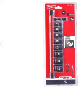 Milwaukee Impact Socket Set 4932480454 Molybdenum Chrom Steel, Black - Picture 1 of 1