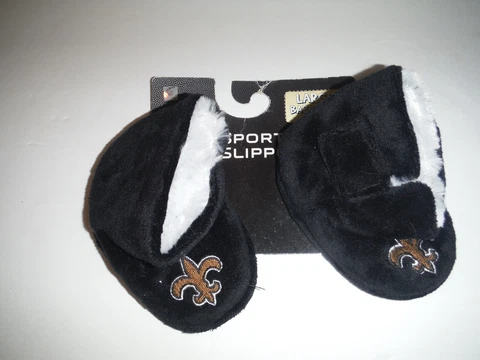 NEW ORLEANS SAINTS NFL LARGE BABY 6-9 MONTHS NEW SLIPPERS BY FOREVER Cover