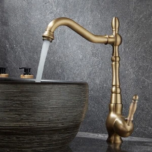 Rubinetto miscelatore rubinetto girevole lavello cucina bagno ottone antico msf911 - Foto 1 di 6