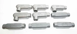 Lotto di 9 Condotti EMT BC-2 Red Dot 3/4" Alluminio e Crouse Hinds C25 - Foto 1 di 2