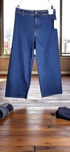 Universal Thread Damen 12R blau Matrosenjeans hoher Bund weites Bein Denim neu mit Etikett - Bild 1 von 11