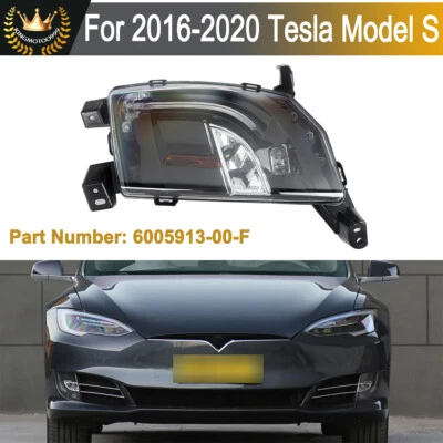 Left Driver 6005913-00-F For Tesla Model S 2016-2020 LED Front Fog Light W/ DRL - Image 1 of 4