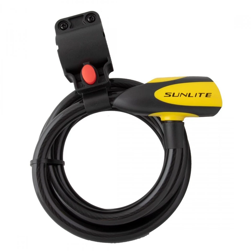 BIKE BICYCLE LOCK DEFENDER D1 CABLE 12mmx6f KEY W/ BRACKET COIL BLACK / YELLOW - Image 1 of 1