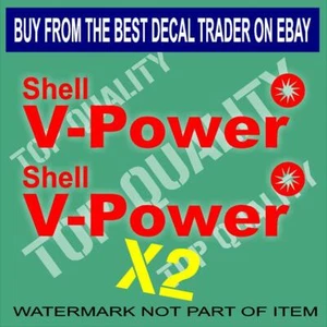SHELL V-POWER V POWER DECAL STICKER X2 MOTORSPORT MOTOR OIL DECALS STICKERS - Bild 1 von 2