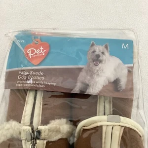 NEW Pet Central Faux Suede Dog Booties Size Medium Paw Length 3 3/4" Ships FREE! - Picture 1 of 5
