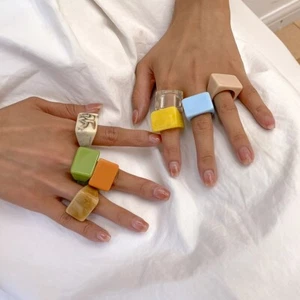 Boho Knuckle Fashion Colour Beach Plastic Knot Love Stack Ring Jewelry Gift - Picture 1 of 13