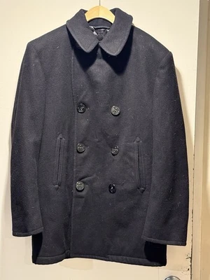 Винтажный ВМС США мужчин зачислен чисто шерсти Peacoat черный 8405-01-154-5789 размер 40R - Изображение 1 из 4