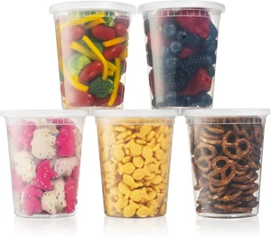 32oz Deli Containers With Lids 24 Sets Quart Freezer Storage Containers - Picture 1 of 11