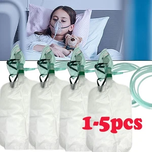 1-5 Stück Erwachsene Nicht-Reather Sauerstoffmaske Sauerstoff Gesichtsmaske Reservoir Tasche - Bild 1 von 9