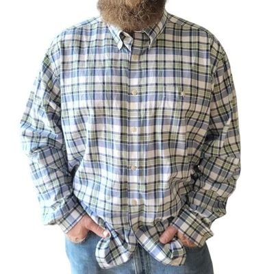 G.H. Bass & Co. Mens XXL Plaid Cotton Casual Shirt Slim Fit 100% Cotton Collared - Image 1 of 4