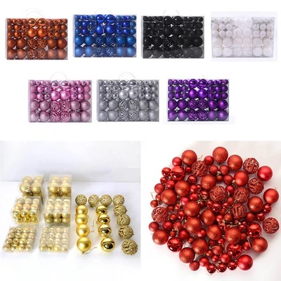 Schillernde Christbaumkugeln zum Aufhängen 100x bruchsichere Ornamente für Wei - Bild 1 von 4