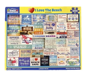 White Mountain I Love The Beach 1000 Pieces Free Shipping - Picture 1 of 2