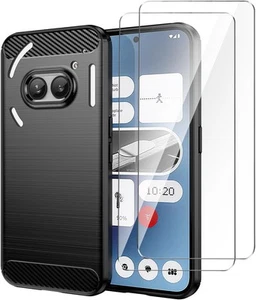 case for Nothing Phone (2a) Black mobile phone case + 2 pieces tempered glass p - Picture 1 of 12