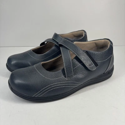 Zapatos planos Drew Orchid para mujer 10,5 W cuero azul marino cómodos ortopédicos Mary Jane Foto 1 de 4