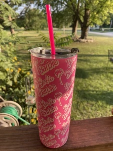 24oz Barbie Stainless steel palm tree dragon hot dash cold Tumblr insulated - Picture 1 of 11