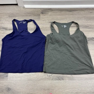 Lote de 2 sujetadores sin mangas Soma 24/7 espalda deportiva gris medio púrpura entrenamiento gimnasio Foto 1 de 4