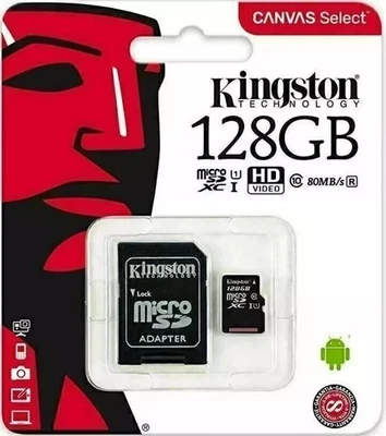 Kingston 128GB SD Card UHS-I Class 10 A1 – Fast Memory for GoPro/Drone/Mobile - Image 1 of 2