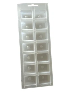 14 Hole Ice Cube Tray - White/Clear - Picture 1 of 2