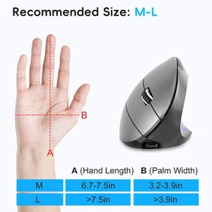 Ergonomic Wireless Vertical Mouse 2.4 G+BT5.1 Two-mode Connection 2400DPI Silent - Picture 1 of 15