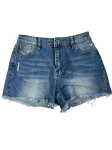 Project Rebel Juniors Size 3 Denim Jean Booty Shorts Distressed Cutoffs Frayed - Picture 1 of 11