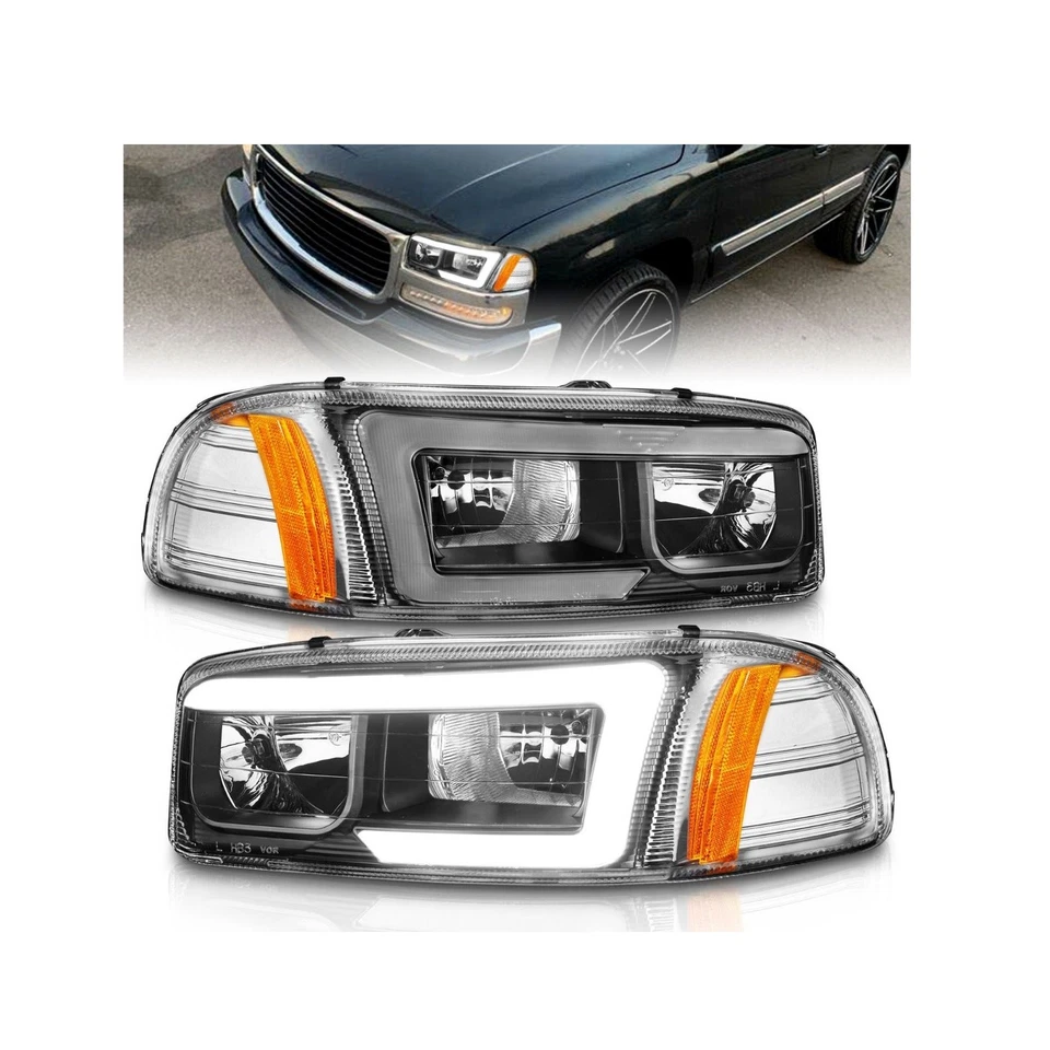 Anzo 111522 Black LED Headlight w/ C Light Bar for Sierra 1500/Yukon/Yukon XL Foto 1 de 4