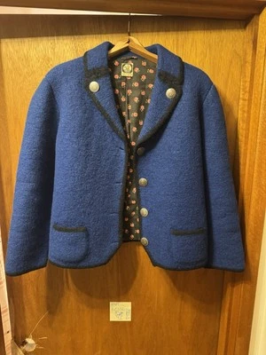 Vtg 1940's Hofer Austria Boiled Wool Women's Button Up Jacket Coat Lined WW2 - Image 1 of 4