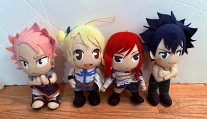 Lot 4 Fairy Tail Plush Natsu Lucy Erza Scarlet Gray Great Eastern Entertainment - Picture 1 of 2