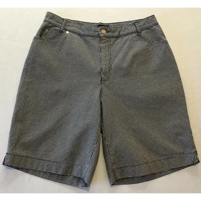 Pantalones Cortos Rosner Mujer 12 Azul Marino Blanco Cuadros Caminar Informales Algodón Pantalones Cortos Elastizados Foto 1 de 4