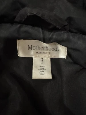 Motherhood Maternity Black Mid Length Quilted Puffer Winter Coat Jacket Medium - Image 1 of 2