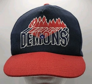 Vintage 90s Melbourne Demons AFL Trucker Hat Snapback Cap Austrailian Football - Picture 1 of 12
